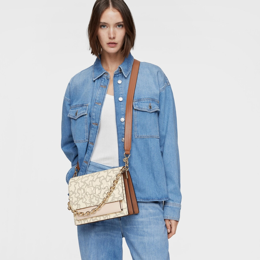 mittelbeige audree chain crossbody-tasche von kaos icon