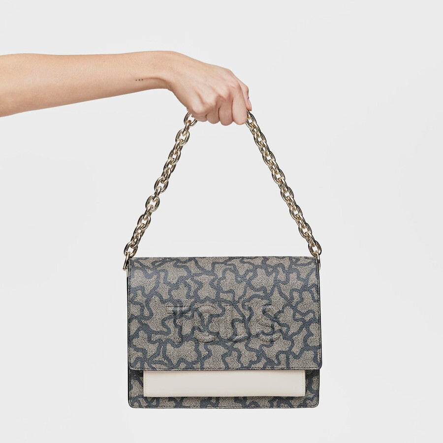 mittelgroße schwarze audree chain crossbody-tasche kaos icon