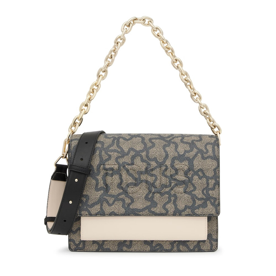 mittelgroße schwarze audree chain crossbody-tasche kaos icon