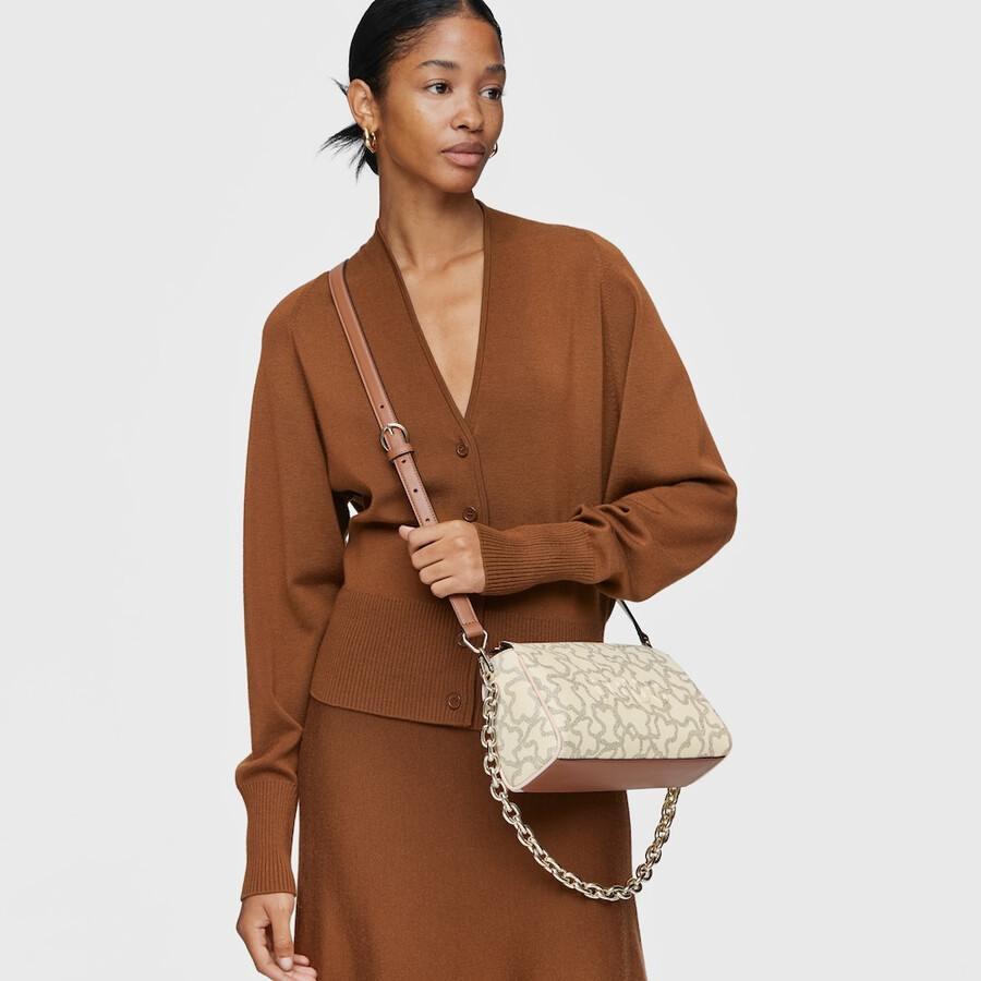 beige crossbody-tasche kaos icon