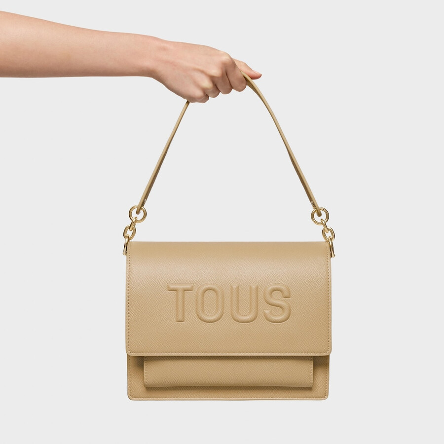 mittelgroße sandfarbene audree crossbody-tasche von tous brenda