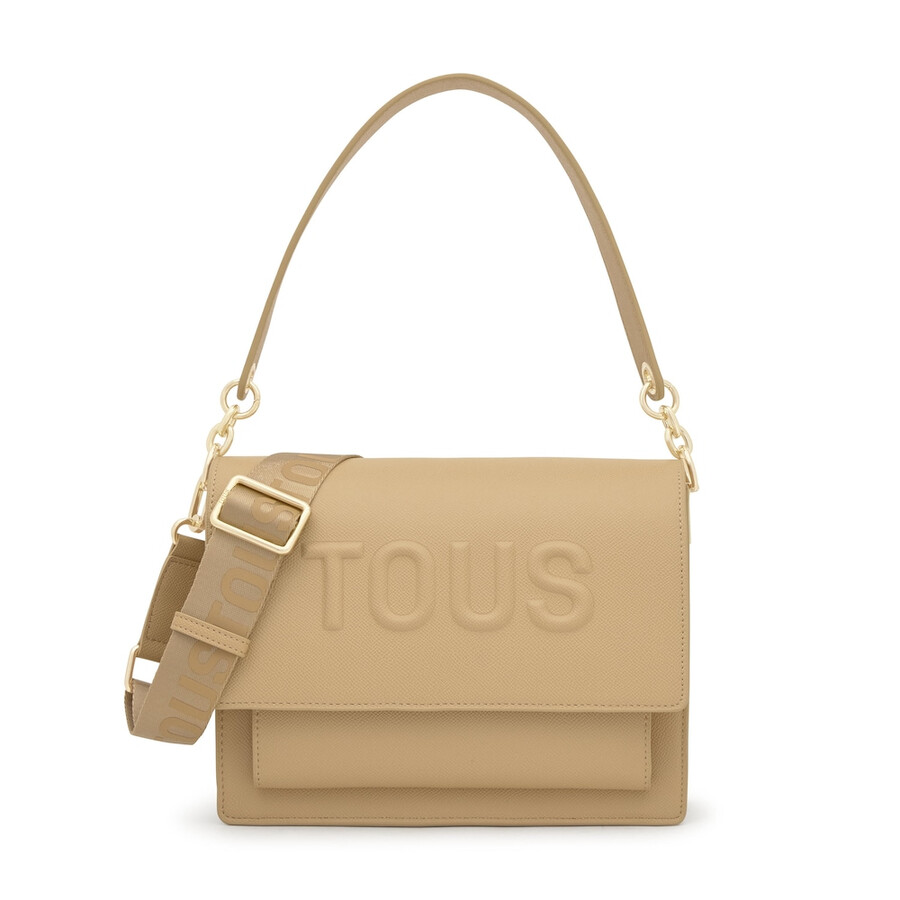 mittelgroße sandfarbene audree crossbody-tasche von tous brenda