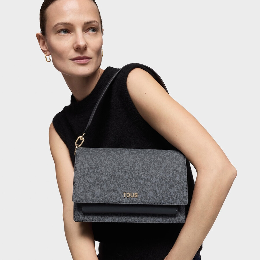 mittel-dunkelgraue audree crossbody-tasche kaos mini lines