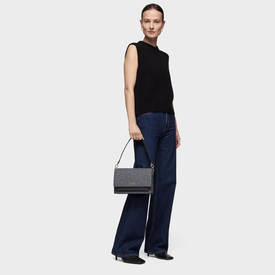mittel-dunkelgraue audree crossbody-tasche kaos mini lines