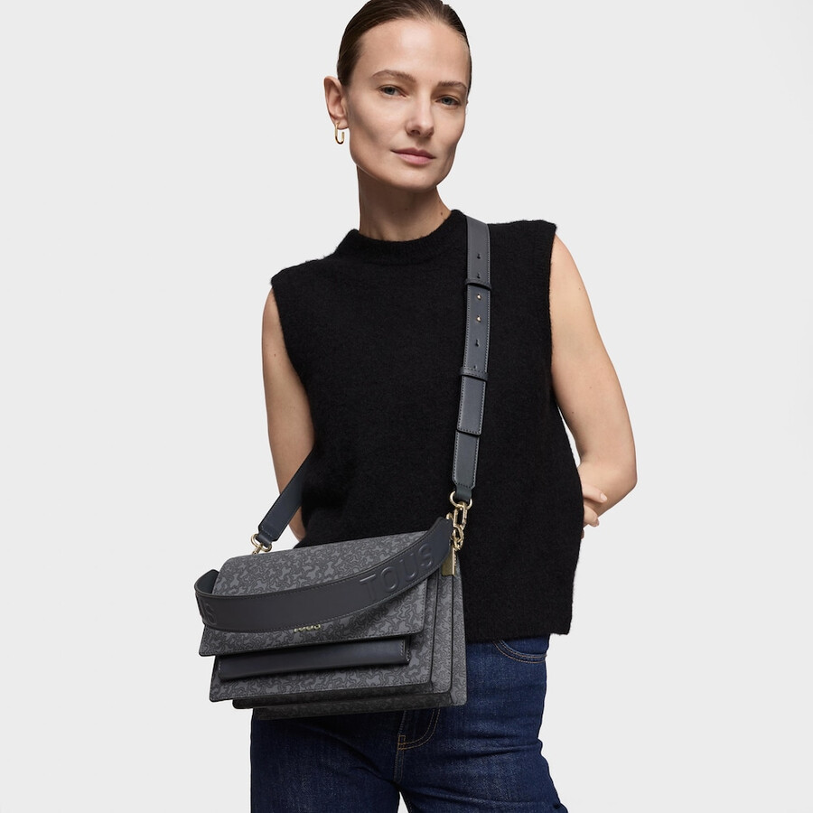 mittel-dunkelgraue audree crossbody-tasche kaos mini lines