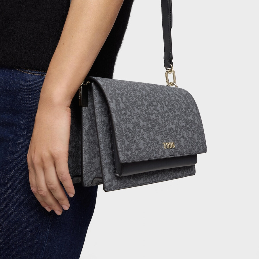 mittel-dunkelgraue audree crossbody-tasche kaos mini lines
