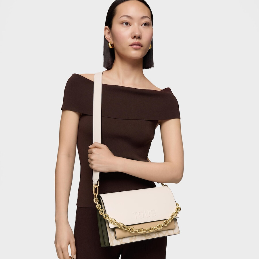 mittelgroße elfenbeinfarbene audree crossbody-tasche von kaos icon