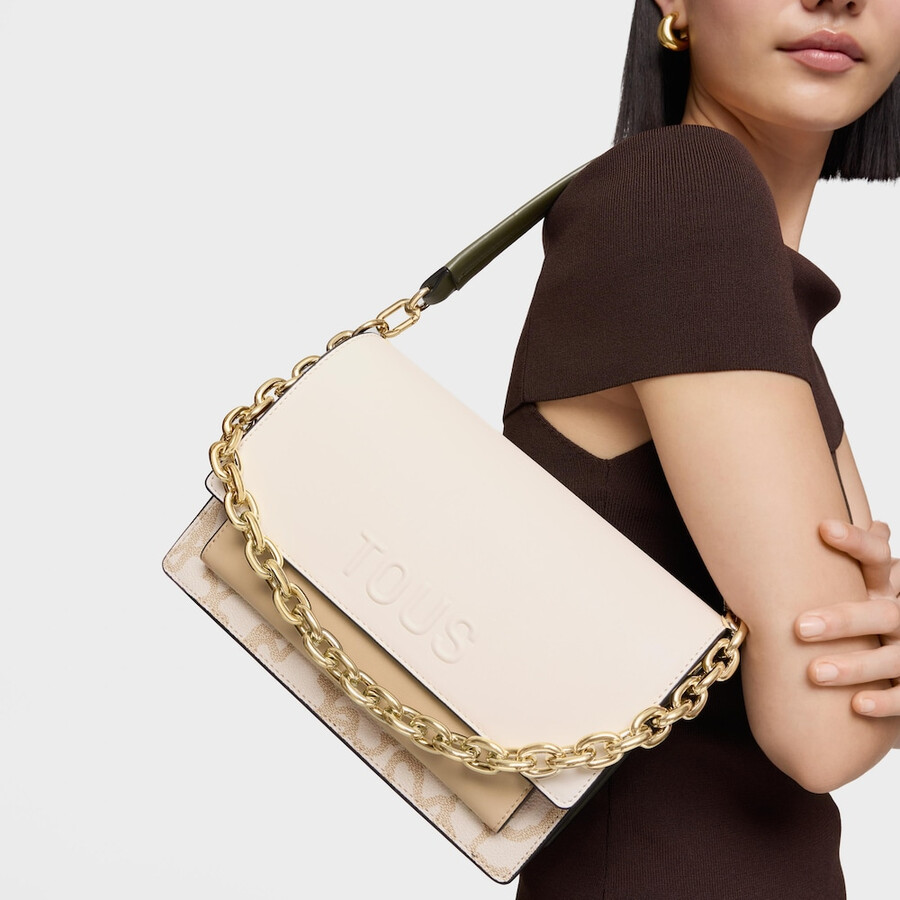 mittelgroße elfenbeinfarbene audree crossbody-tasche von kaos icon