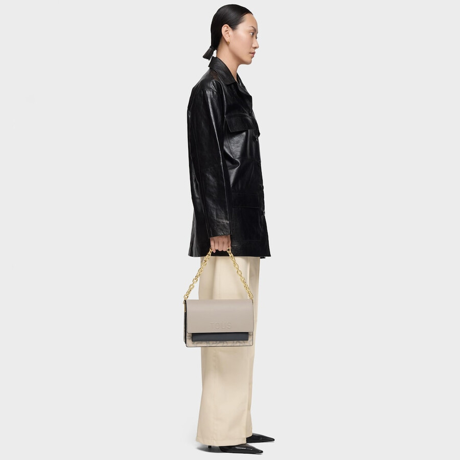mittelgroße taupefarbene audree crossbody-tasche von kaos icon