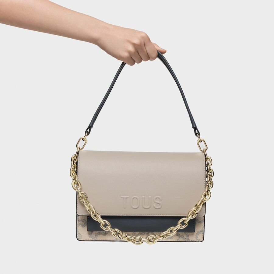 mittelgroße taupefarbene audree crossbody-tasche von kaos icon