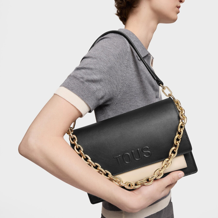 mittelgroße schwarze audree crossbody-tasche kaos icon