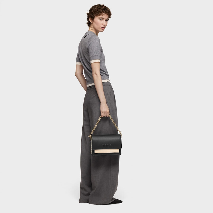 mittelgroße schwarze audree crossbody-tasche kaos icon