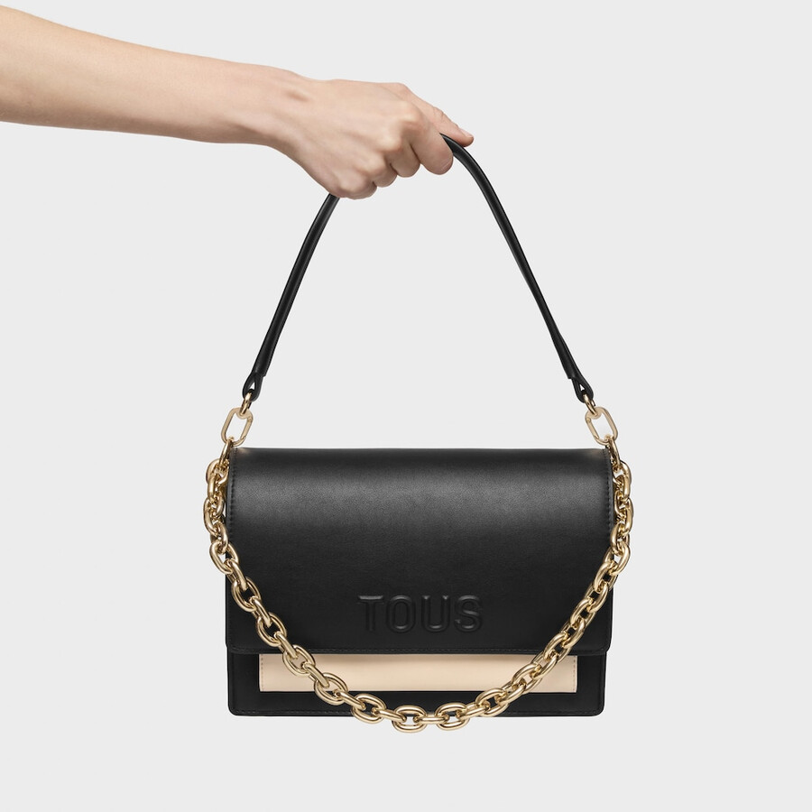 mittelgroße schwarze audree crossbody-tasche kaos icon