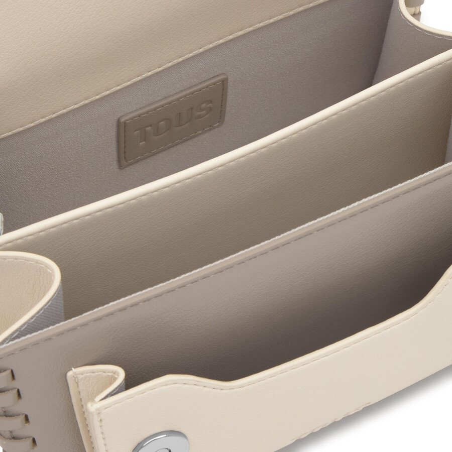 kleine beige umhängetasche von audree pasadas
