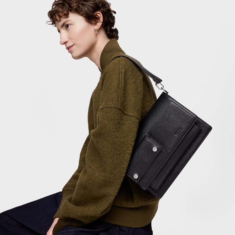 mittelgroße schwarze umhängetasche tous audree pockets