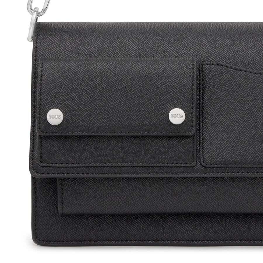 mittelgroße schwarze umhängetasche tous audree pockets