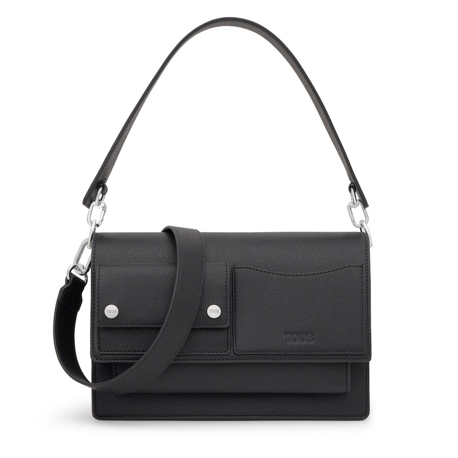 mittelgroße schwarze umhängetasche tous audree pockets