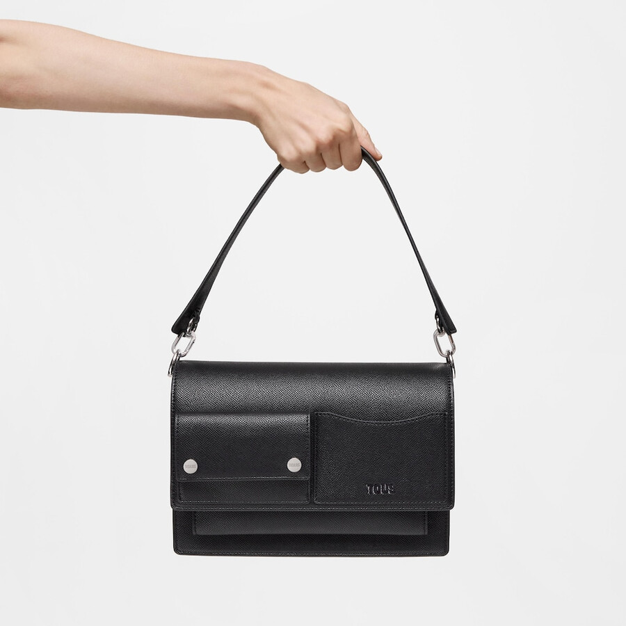 mittelgroße schwarze umhängetasche tous audree pockets