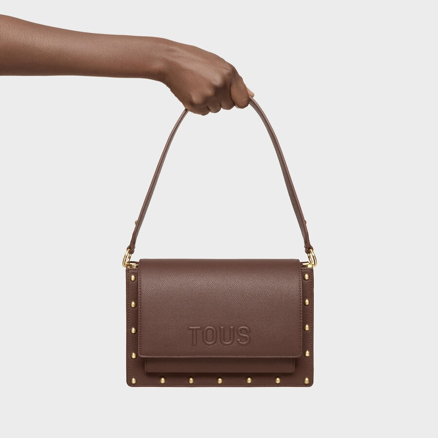 mittelbraune umhängetasche tous audree studs