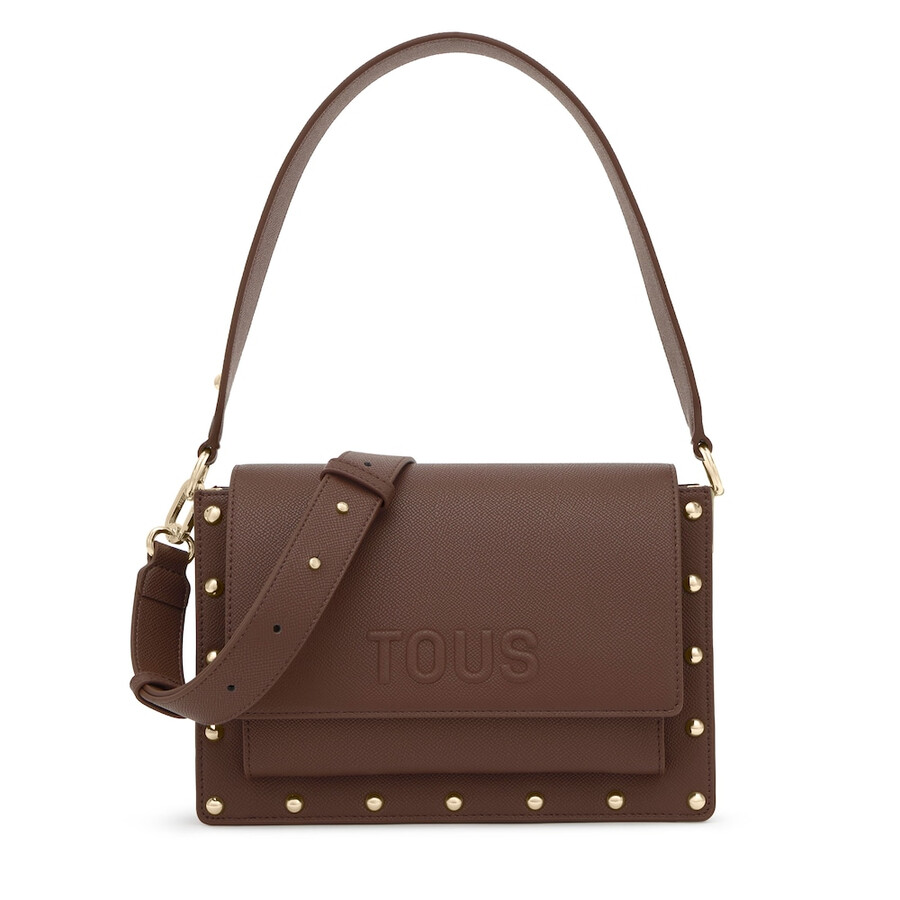 mittelbraune umhängetasche tous audree studs