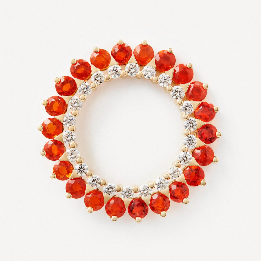 ohrringe aus gold mit diamanten und opalen in flammenform tous atelier
