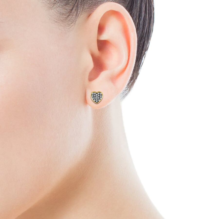 packung nocturne-ohrringe aus silbervergoldetem metall mit diamanten und perlen