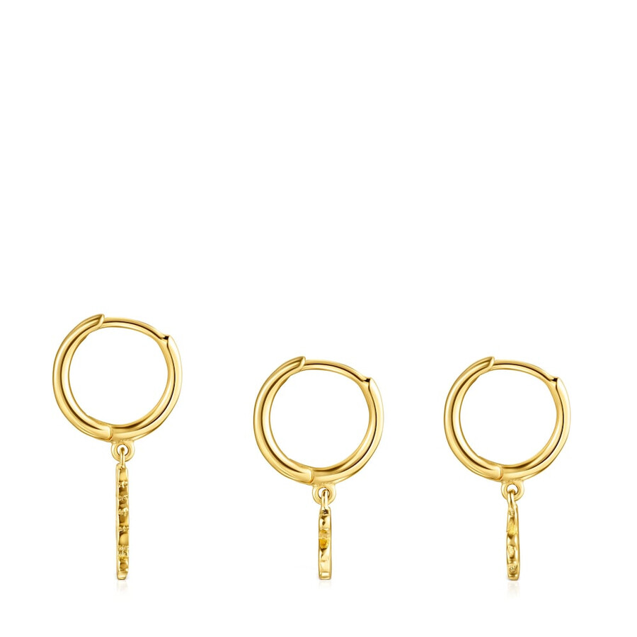 tous good vibes creolen-set aus silbervergoldetem sterlingsilber