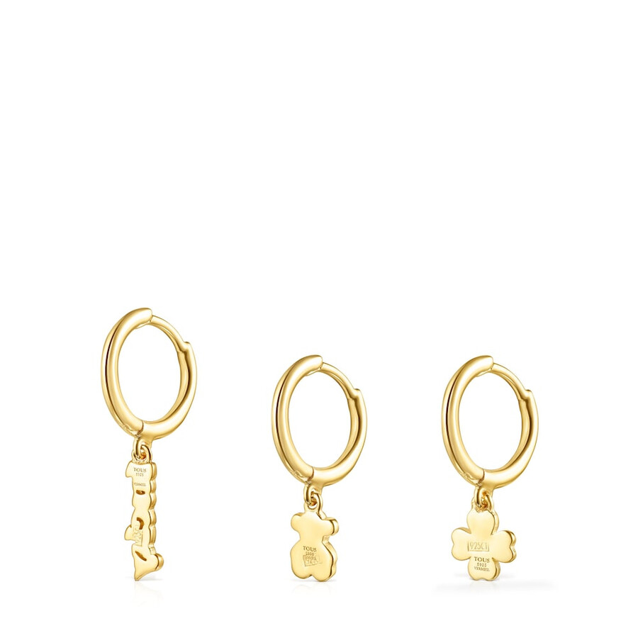 tous good vibes creolen-set aus silbervergoldetem sterlingsilber