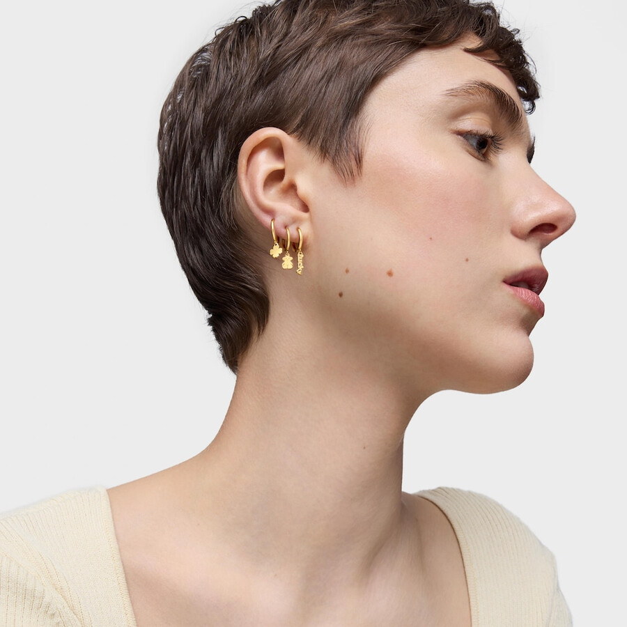 tous good vibes creolen-set aus silbervergoldetem sterlingsilber