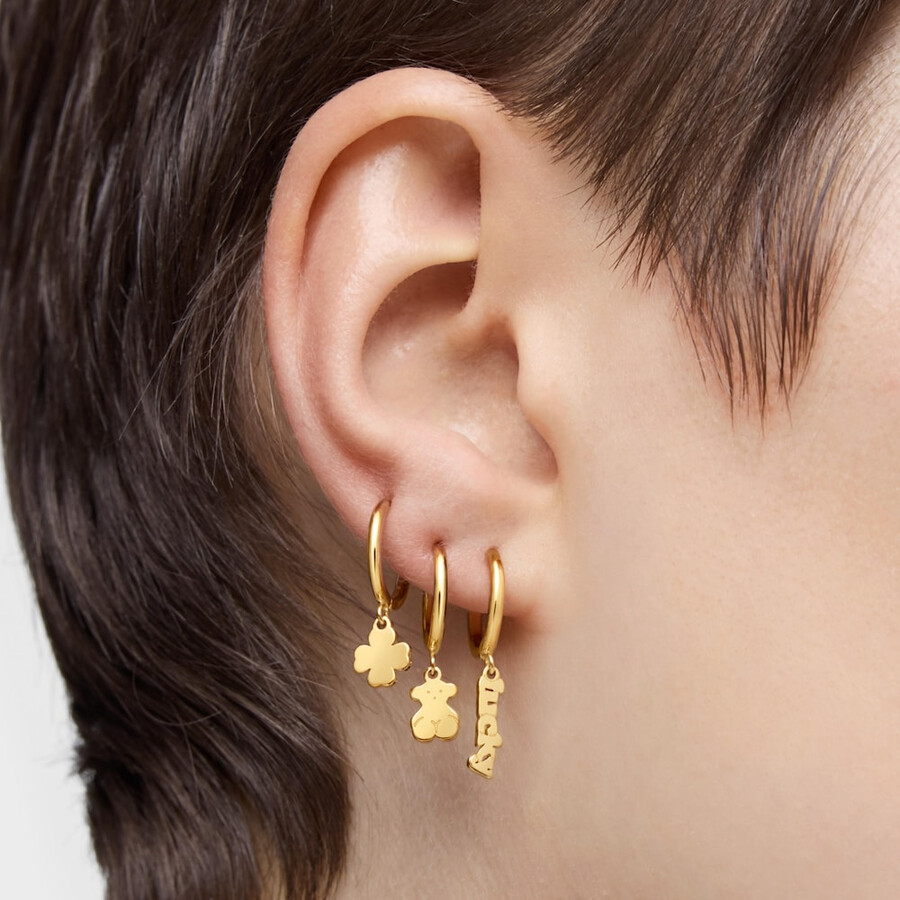 tous good vibes creolen-set aus silbervergoldetem sterlingsilber