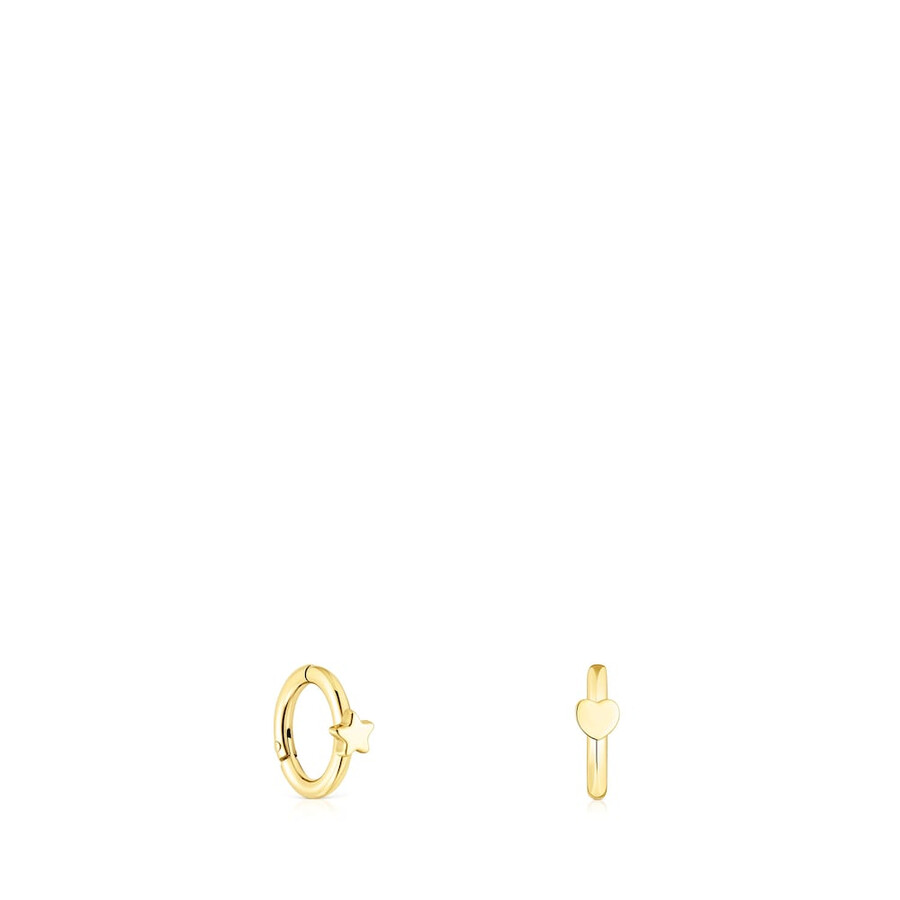 ohrpiercing aus goldfarbenem ip-stahl von tous basics