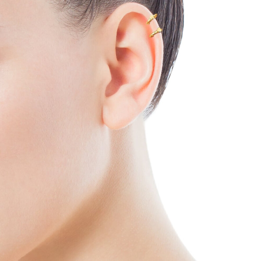 ohrpiercing aus goldfarbenem ip-stahl von tous basics