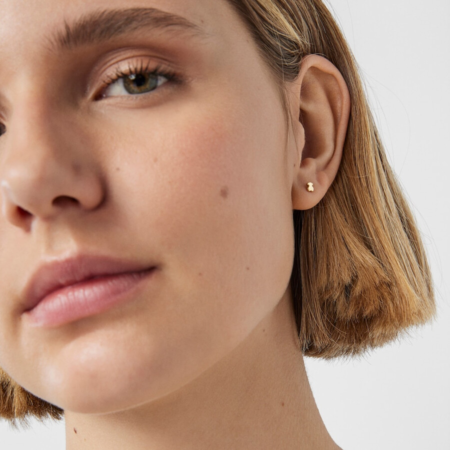 packung goldener tous pearl ohrpiercings mit diamant und perle