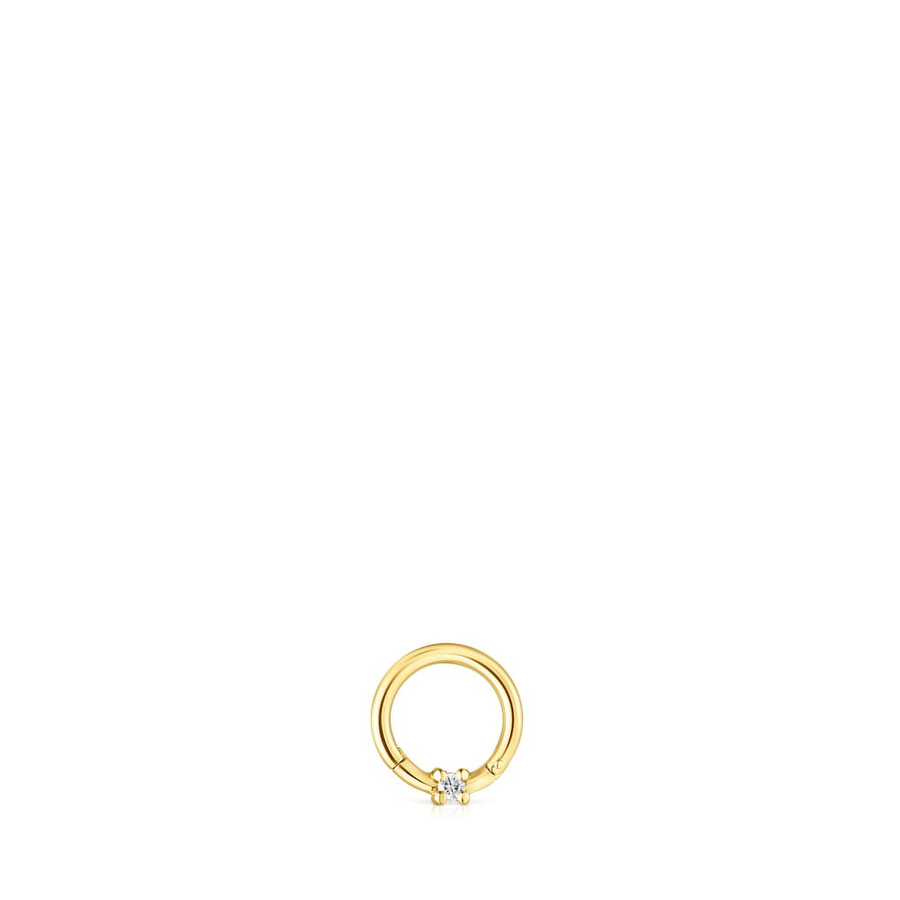 goldener tous basics ohrpiercing mit diamant
