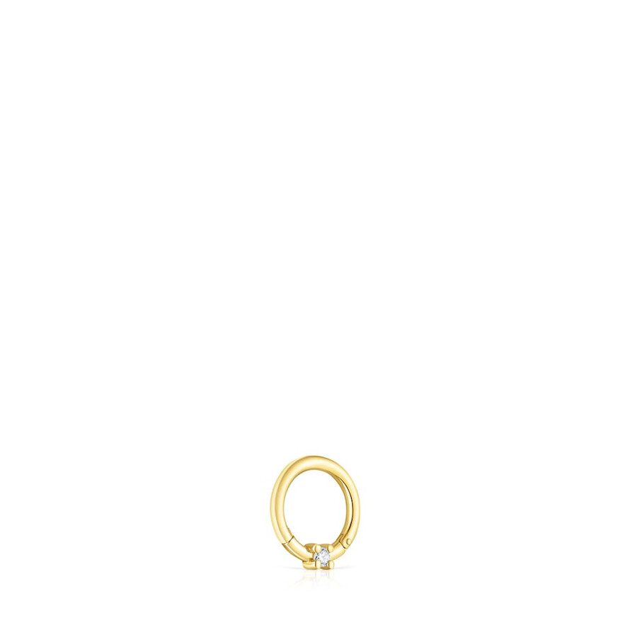 goldener tous basics ohrpiercing mit diamant