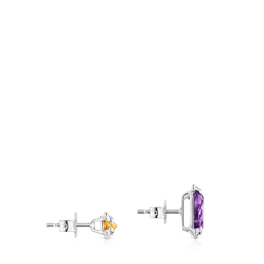 set aus zwei silbernen color pills ohrringen mit edelsteinen