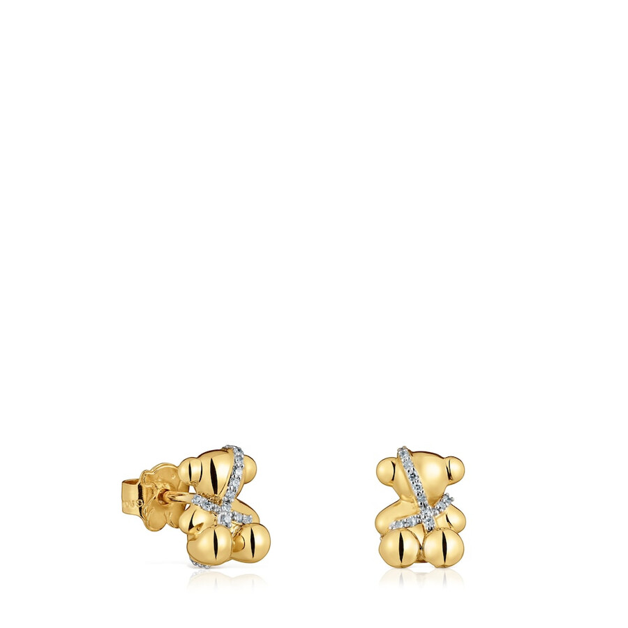 kleine ohrringe mit bärenmotiv aus gold und diamanten