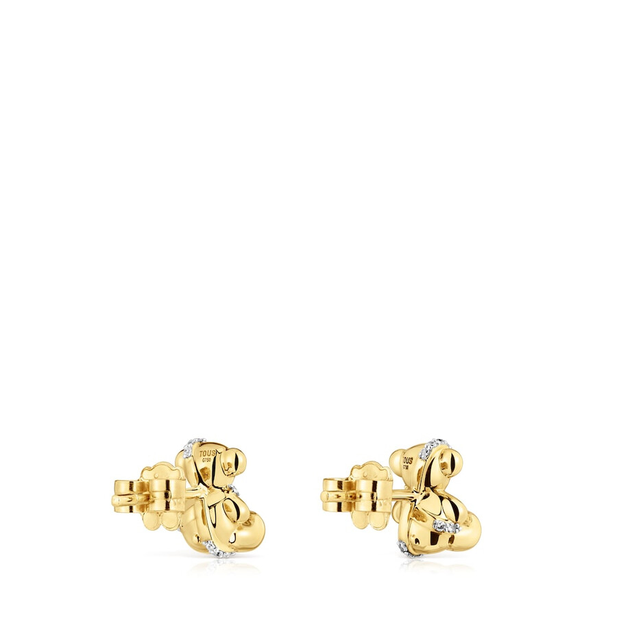 kleine ohrringe mit bärenmotiv aus gold und diamanten