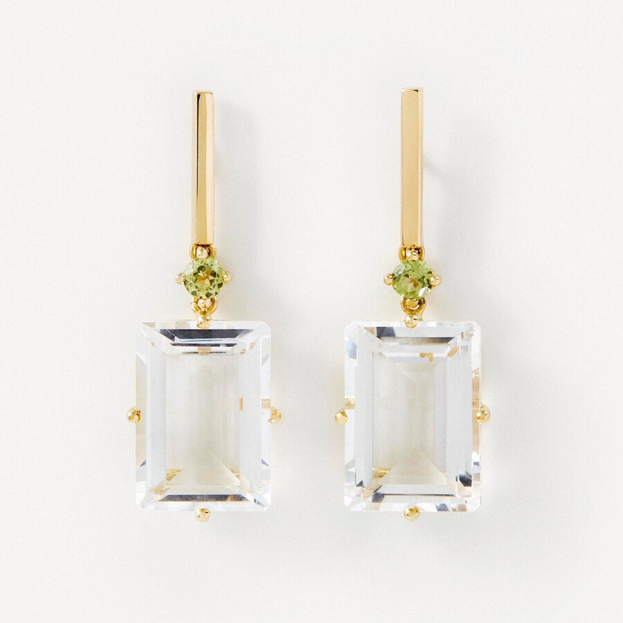 ohrringe aus gold mit peridot und bergkristall tous atelier