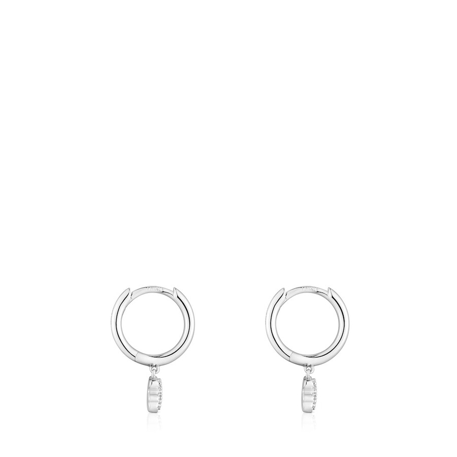kurze bären-creolen aus weißgold mit diamanten von tous grain