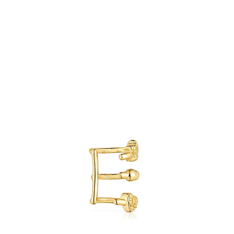 spiralohrklemme mit 18-karätiger vergoldung auf silber tous grain
