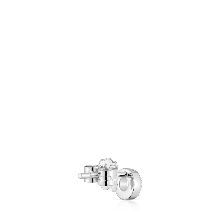 kleiner runder ohrring aus weißgold mit diamanten von tous grain