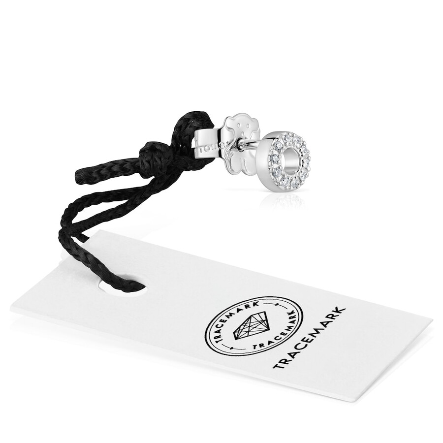kleiner runder ohrring aus weißgold mit diamanten von tous grain