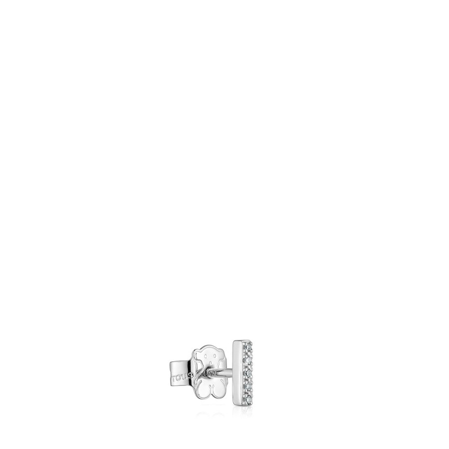 kleiner einzelner ohrring aus weißgold mit diamanten tous grain