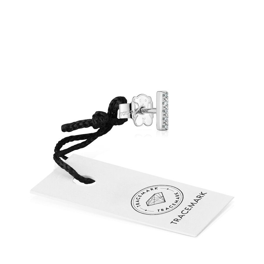 kleiner einzelner ohrring aus weißgold mit diamanten tous grain