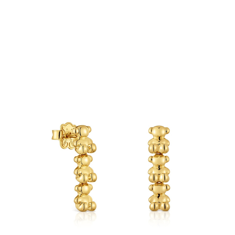 lange ohrringe aus 18-karätigem gold über silber mit bärenmotiven modell bold bear