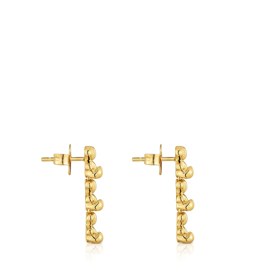 lange ohrringe aus 18-karätigem gold über silber mit bärenmotiven modell bold bear