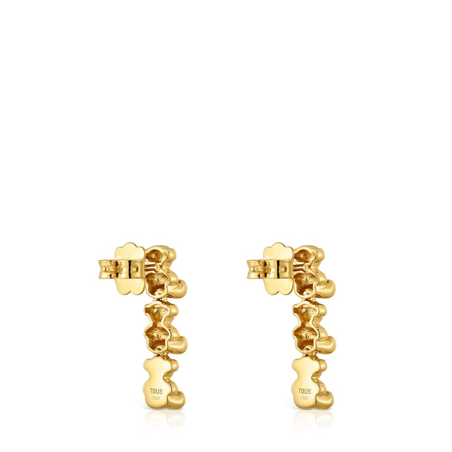 lange ohrringe aus 18-karätigem gold über silber mit bärenmotiven modell bold bear