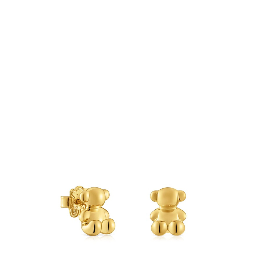 ohrringe „bold bear 10 mm mit bärenmotiv und 18-karätiger vergoldung auf silber