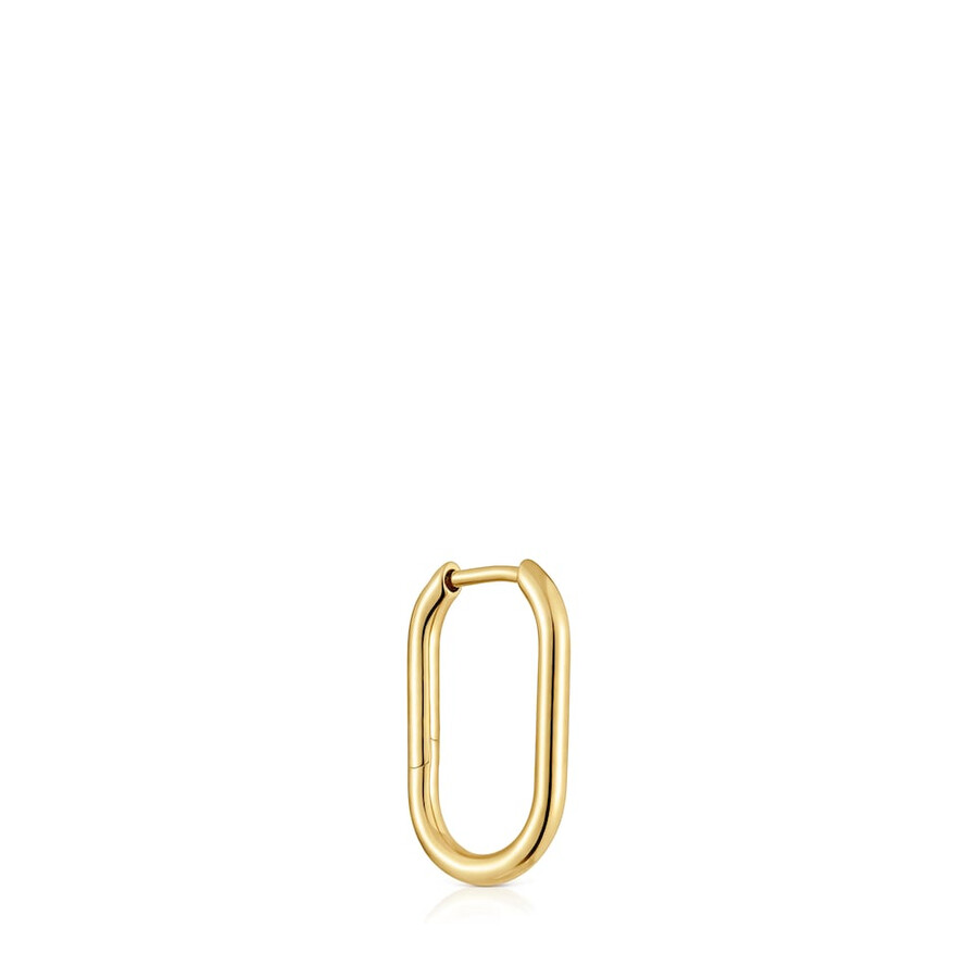basics 17 mm einzelner ovaler creolen-ohrring mit 18-karätiger vergoldung auf silber